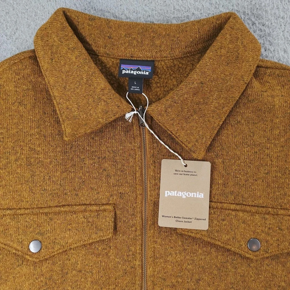 Patagonia Jacket Womens Large Raptor Brown Better Sweater Zippered Chore 26115 - Picture 5 of 16